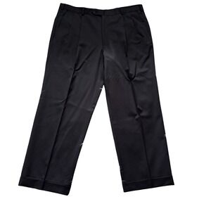 Brooks Brothers 1818 Madison Wool Straight Leg Dress Pants Men's Size 45R Black